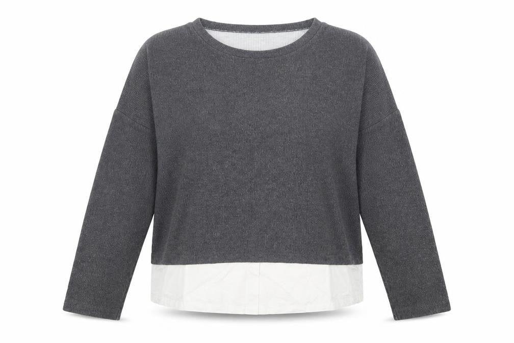 New Look Womens Grey Crew Neck  Polyester Pullover Jumper Size 18