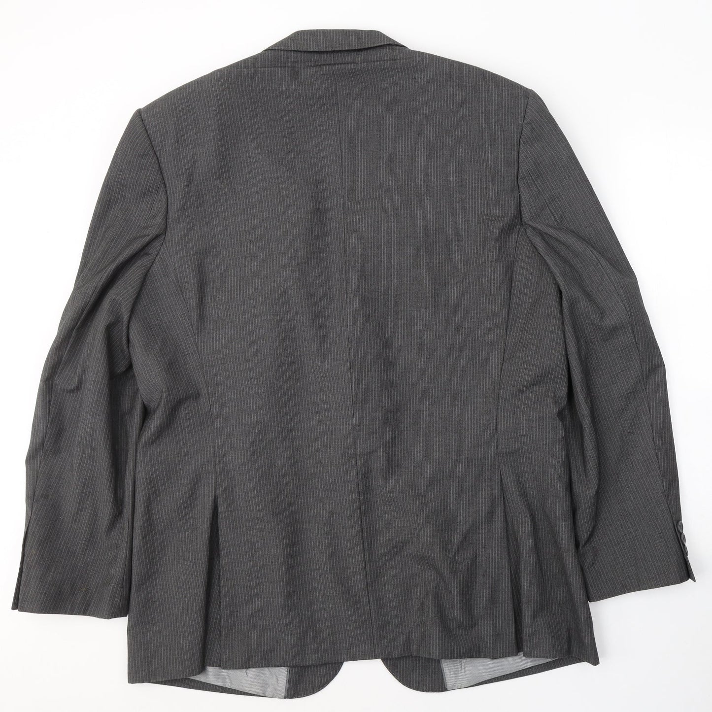 JACK REID Mens Grey Striped Polyester Jacket Suit Jacket Size 46