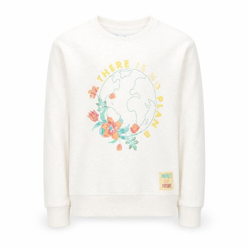 Primark Girls Ivory  Cotton Pullover Sweatshirt Size 8-9 Years  Pullover - Sav the planet