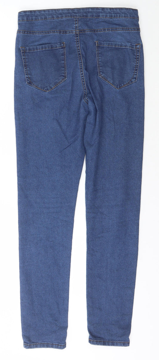Denim & Co. Womens Blue  Cotton Jegging Jeans Size 12 L29 in Slim Buckle