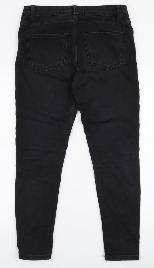 Denim Co Womens Black  Cotton Skinny Jeans Size 12 L27 in Slim Zip