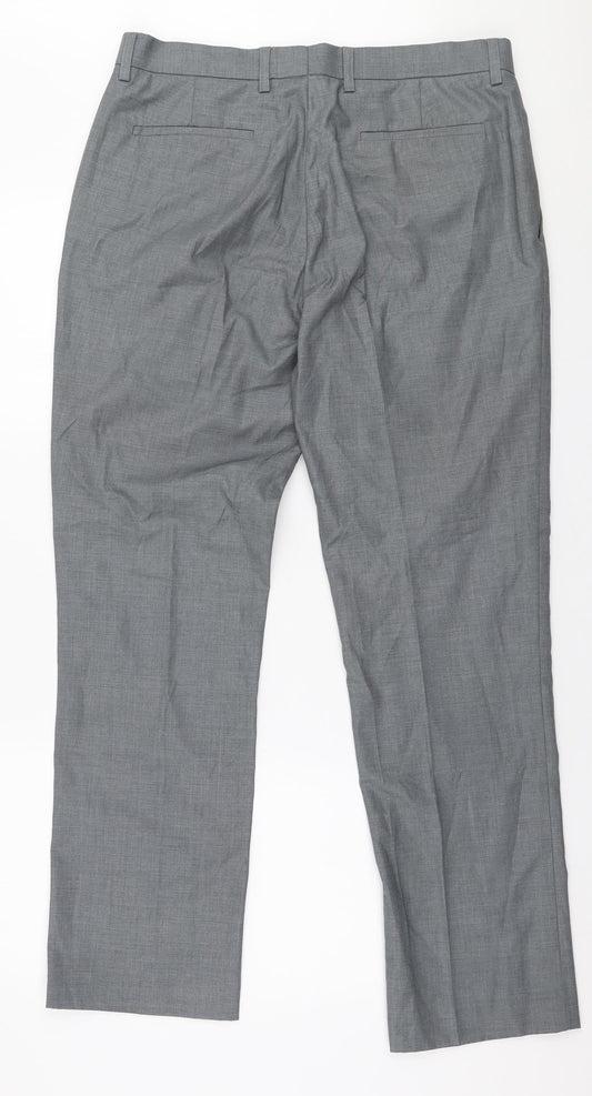 Butler and Webb Mens Grey  Polyester Trousers  Size 34 in L31 in Regular Zip