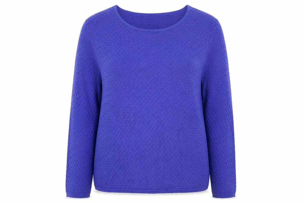 Savida Womens Blue Boat Neck  Cotton Pullover Jumper Size M