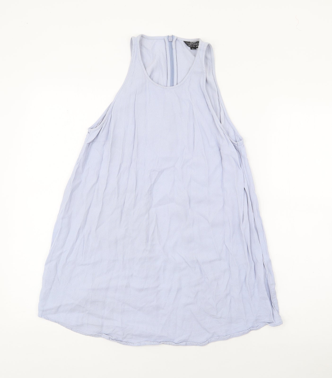 Topshop Womens Blue  Viscose Basic Tank Size 8 Scoop Neck