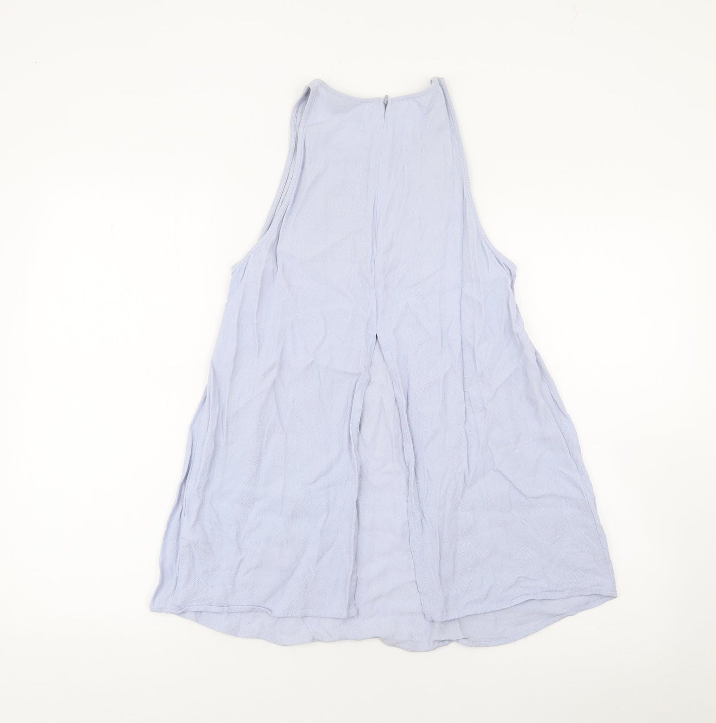 Topshop Womens Blue  Viscose Basic Tank Size 8 Scoop Neck