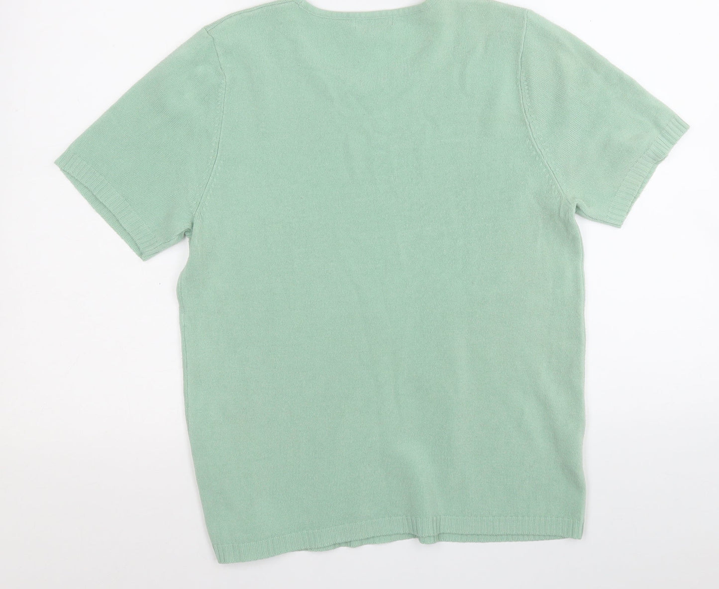 Papaya Womens Green Round Neck  Acrylic Pullover Jumper Size 16