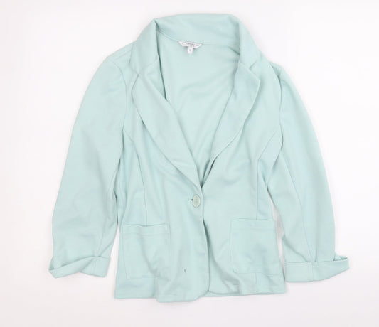 New Look Womens Blue   Jacket Coatigan Size 10  Hook & Eye