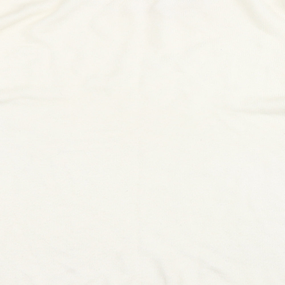 BM Womens White Round Neck  Acrylic Pullover Jumper Size M