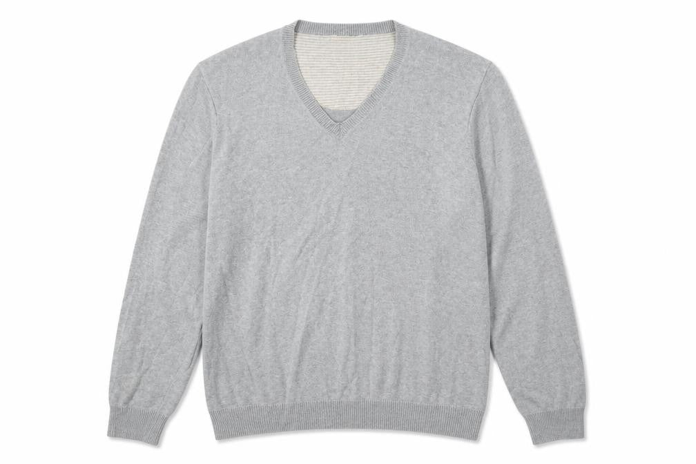 Blue Harbour Mens Grey V-Neck  Polyester Pullover Jumper Size L