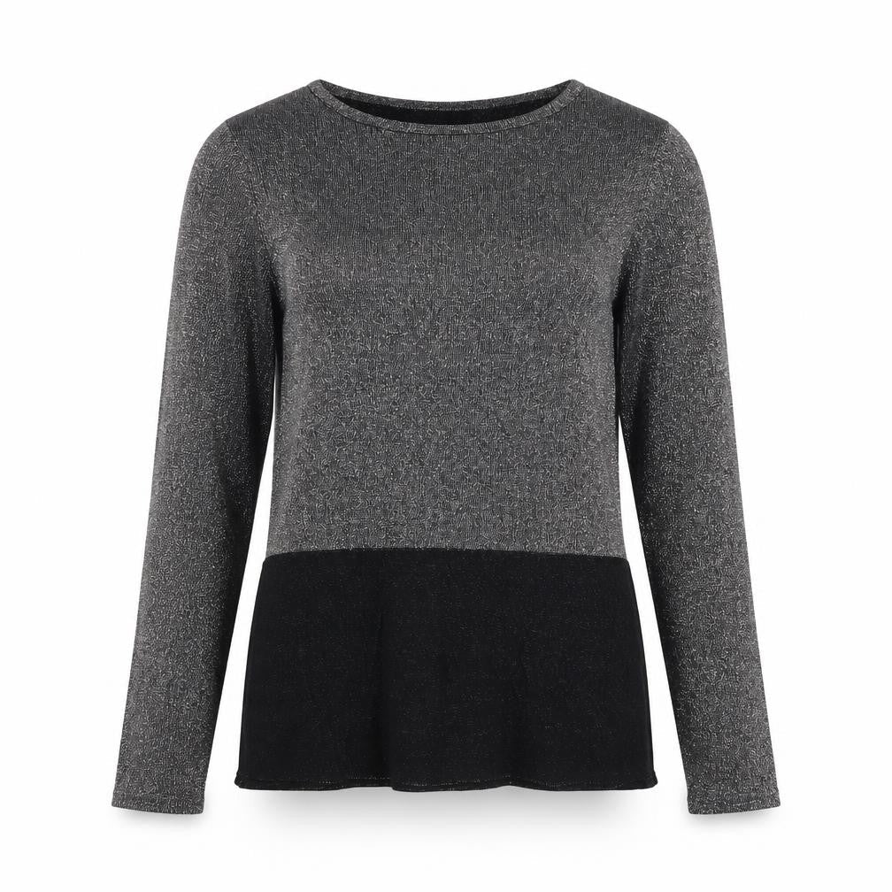 Avenue Womens Silver Round Neck  Cotton Pullover Jumper Size 12