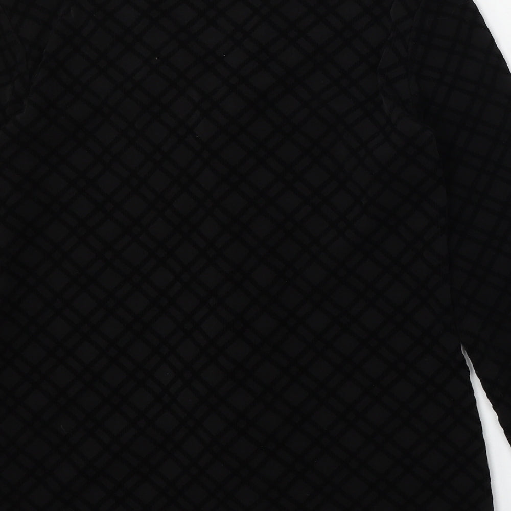 First Avenue Womens Black Geometric  Jacket  Size 10  Button