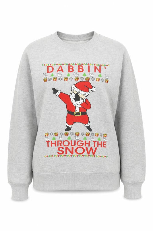 Preworn Womens Grey  Polyester Blend Pullover Sweatshirt Size 12   - Santa