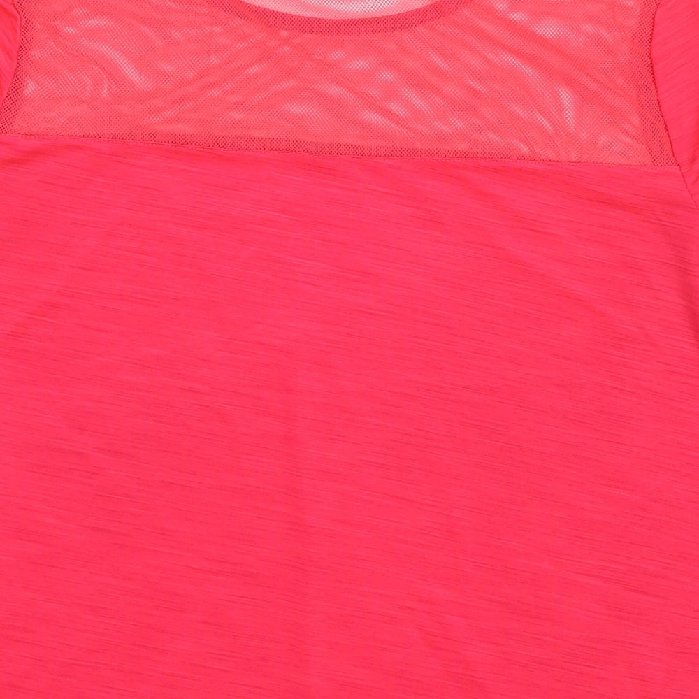 New Look Womens Pink  Polyester Basic T-Shirt Size S Crew Neck