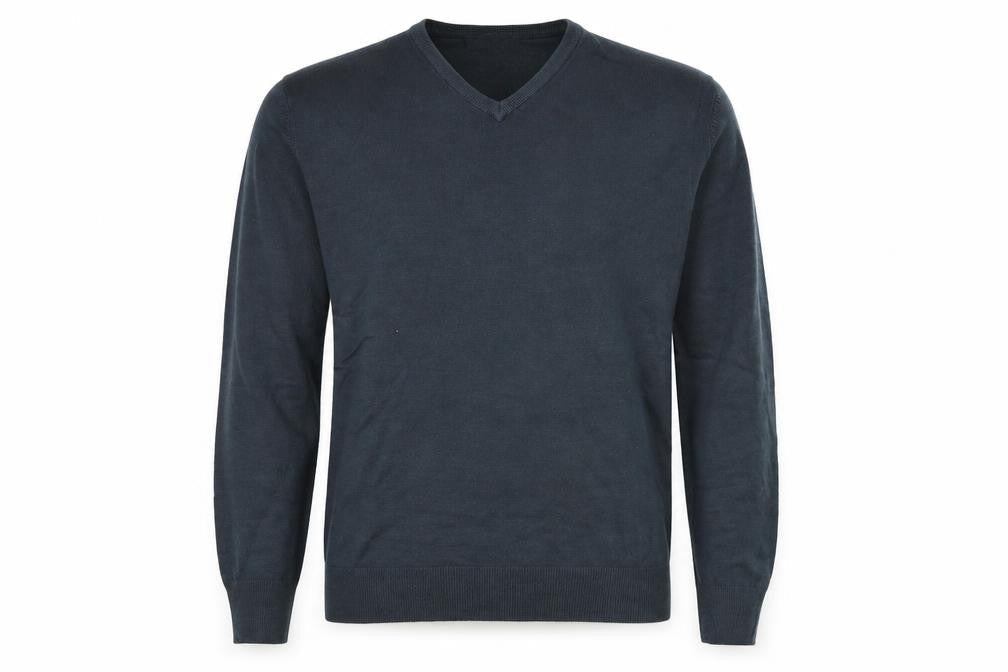 M&S Mens Grey V-Neck  Acrylic Pullover Jumper Size XL