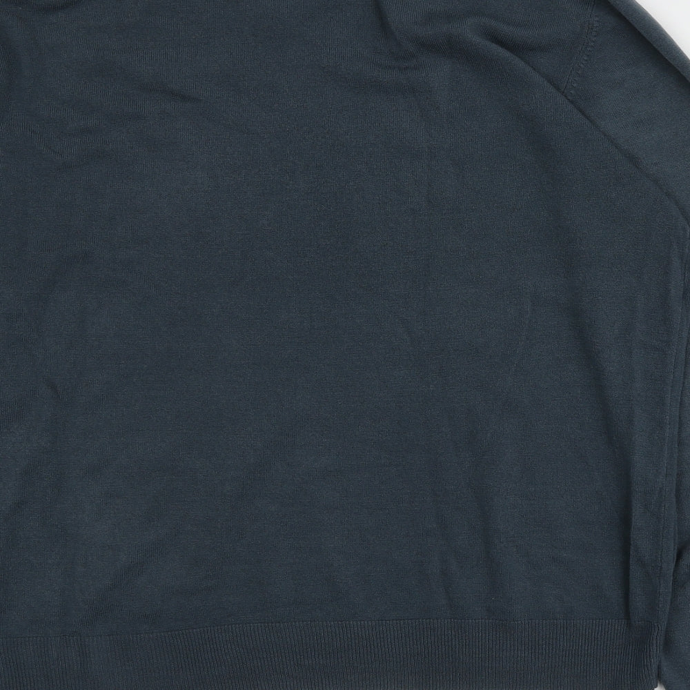 M&S Mens Grey V-Neck  Acrylic Pullover Jumper Size XL