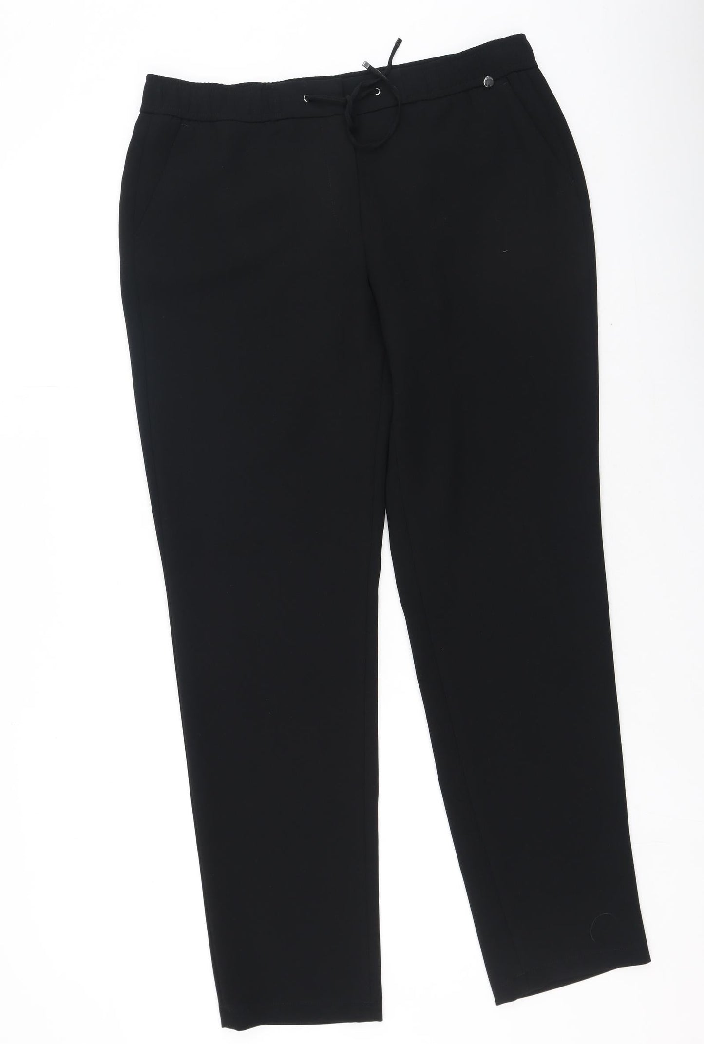 Preworn Womens Black  Polyester Jogger Trousers Size 42 L34 in Regular