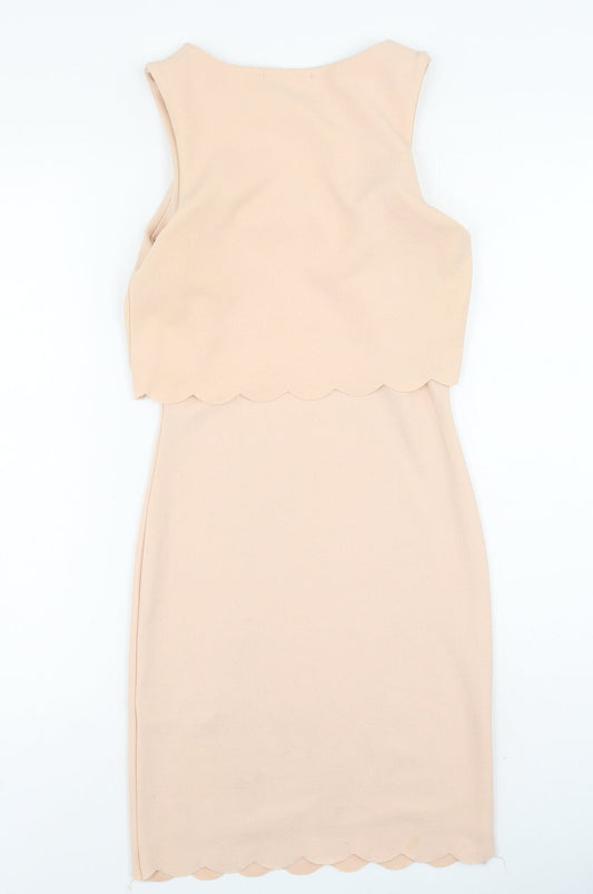 New Look Womens Pink  Polyester Bodycon  Size 10  Round Neck