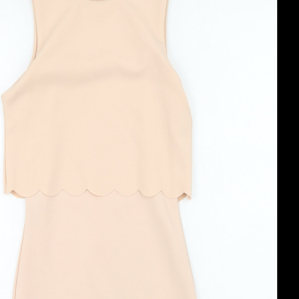 New Look Womens Pink  Polyester Bodycon  Size 10  Round Neck
