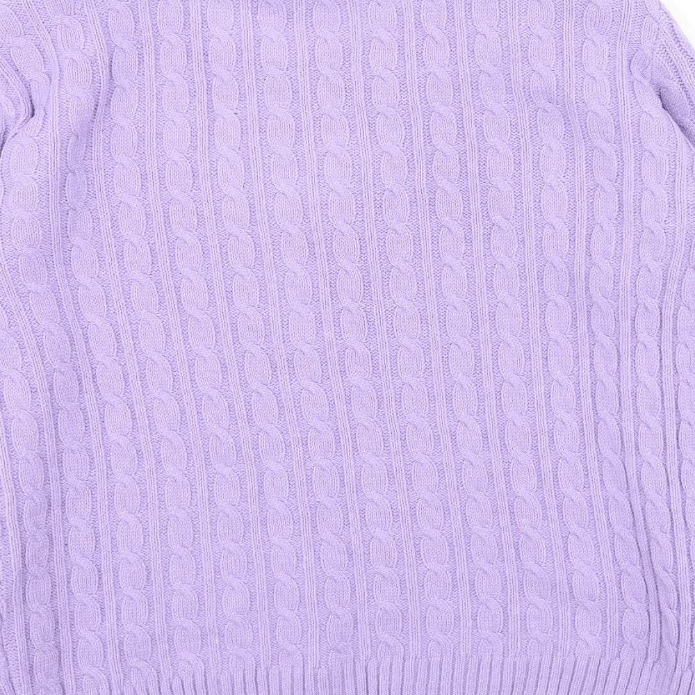 Pure & Natural  Womens Purple Round Neck  Polyester Pullover Jumper Size S