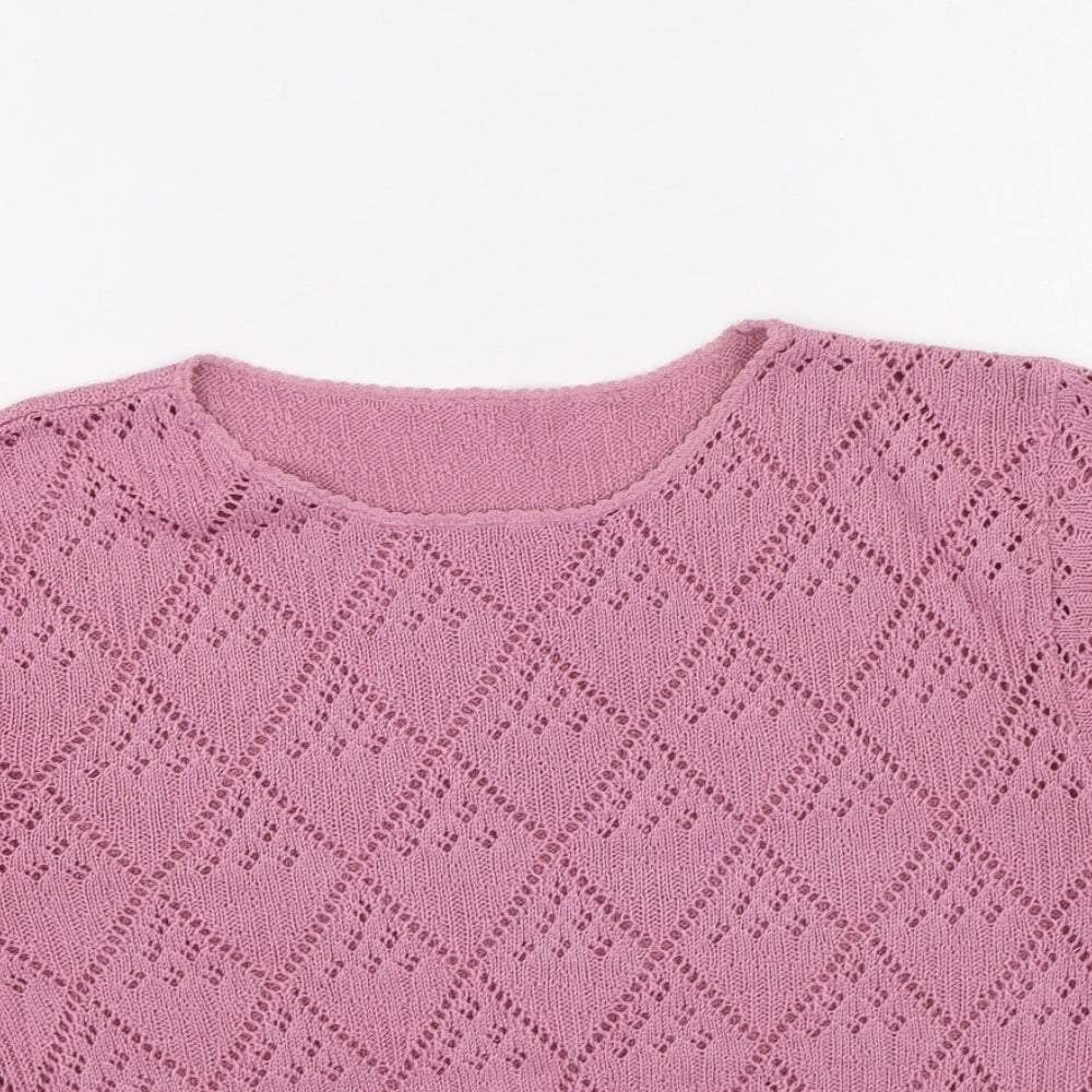 St Micheal  Womens Pink  Acrylic Basic T-Shirt Size 8 Round Neck