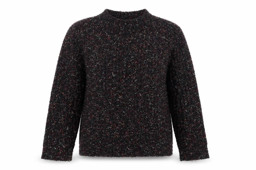 Papaya Womens Black Crew Neck  Polyester Pullover Jumper Size M