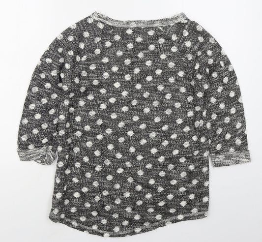 Matalan Womens Grey Polka Dot Polyester Pullover Sweatshirt Size 10  Pullover