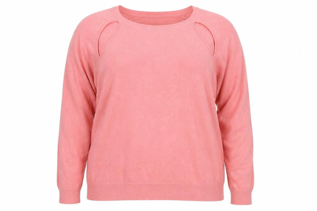 Topshop Womens Pink Crew Neck  Viscose Pullover Jumper Size 16   - Cut Out