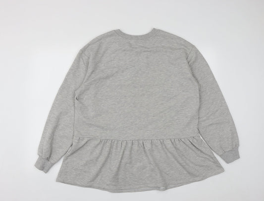 George Womens Grey  Cotton Pullover Sweatshirt Size L