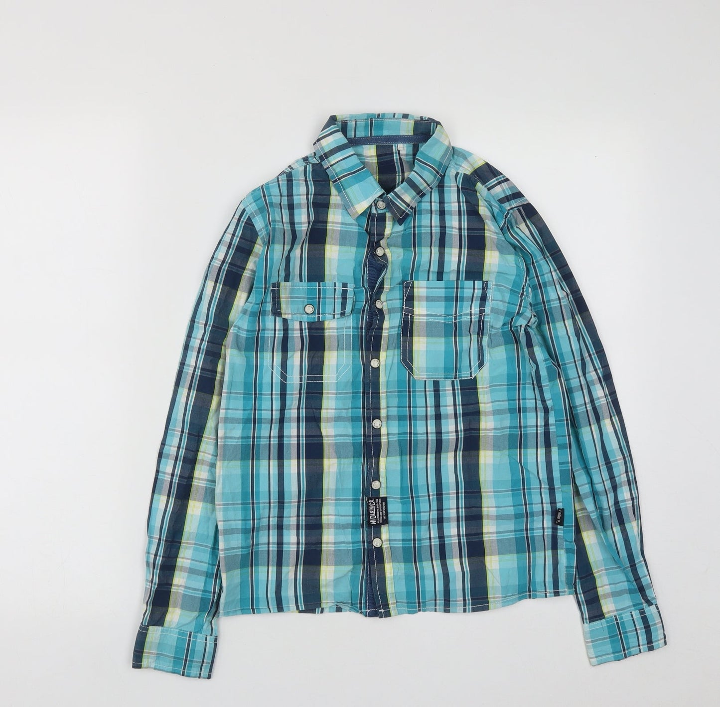Nameit Boys Multicoloured Plaid Cotton  Button-Up Size 11-12 Years Collared Snap
