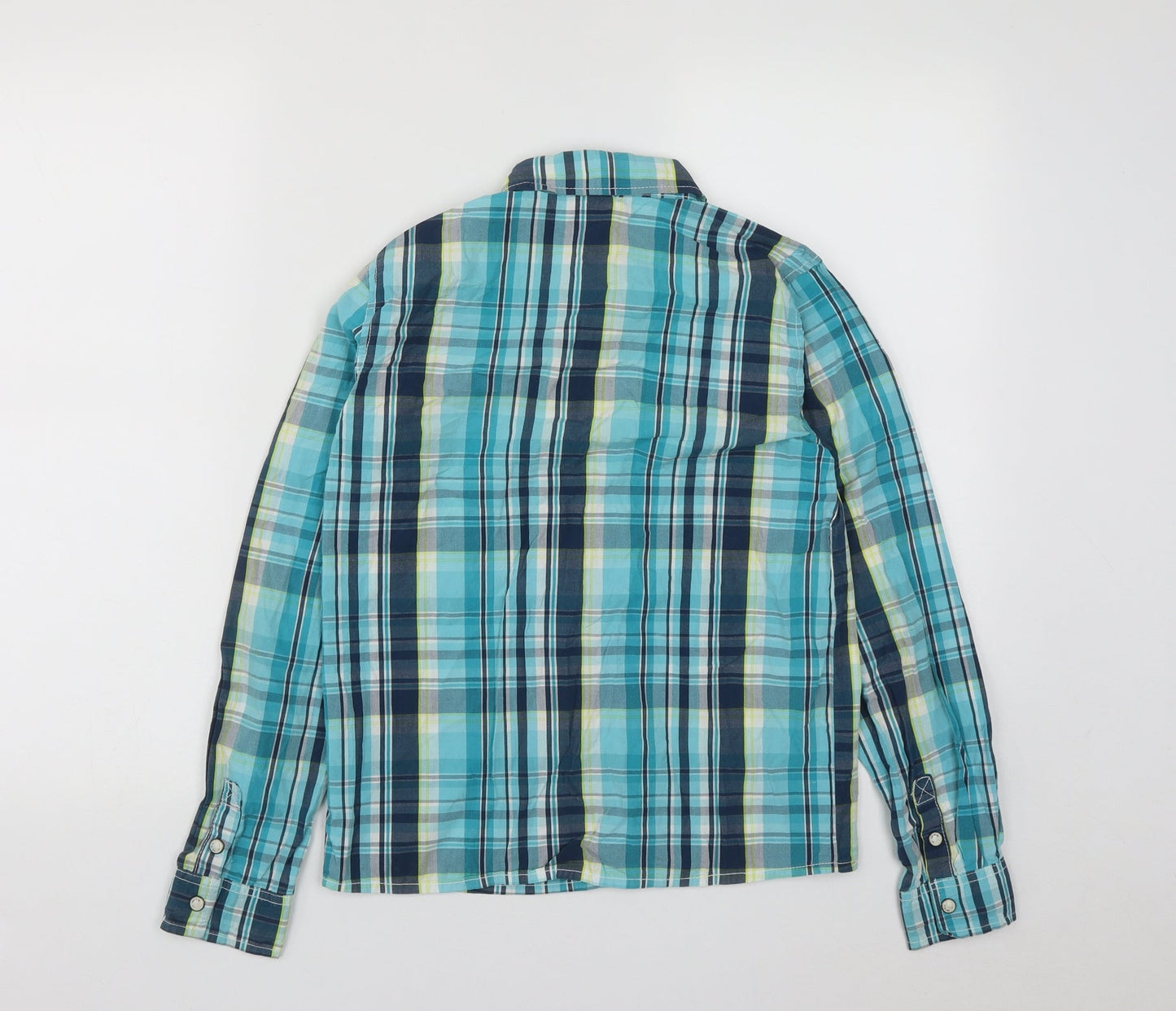 Nameit Boys Multicoloured Plaid Cotton  Button-Up Size 11-12 Years Collared Snap