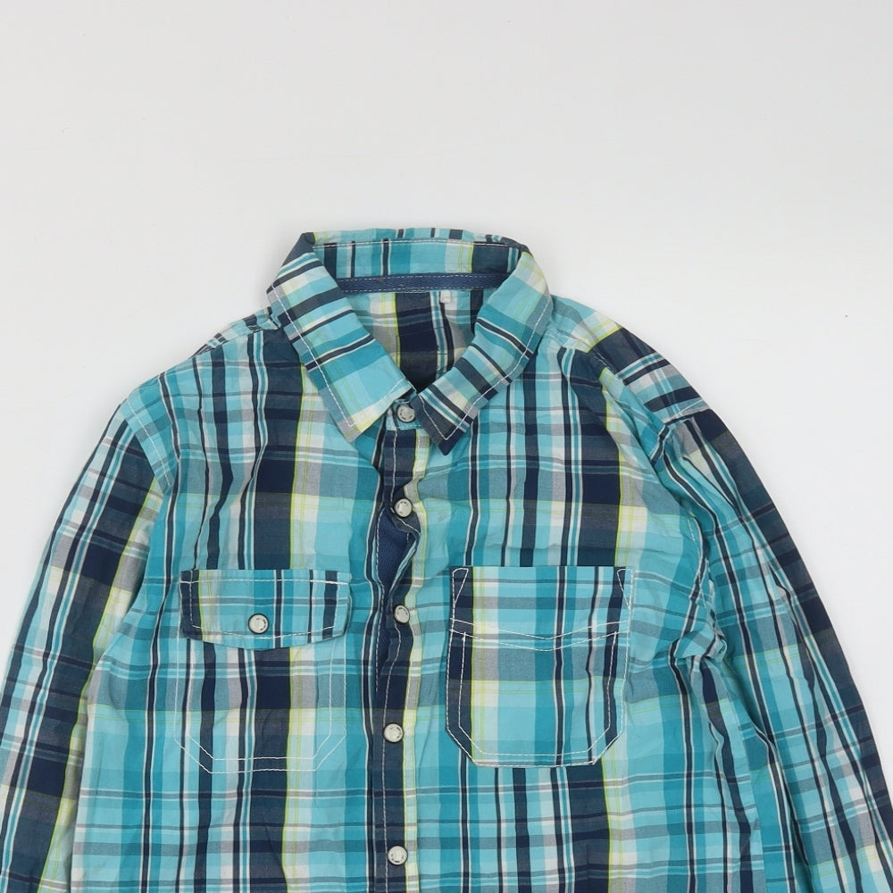 Nameit Boys Multicoloured Plaid Cotton  Button-Up Size 11-12 Years Collared Snap