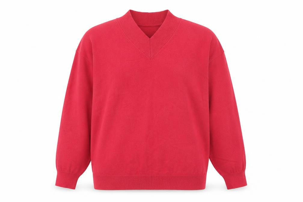 Marks and Spencer Womens Pink V-Neck  Viscose Pullover Jumper Size M