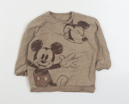 George Baby Brown  Cotton Pullover Jumper Size 6-9 Months  Pullover
