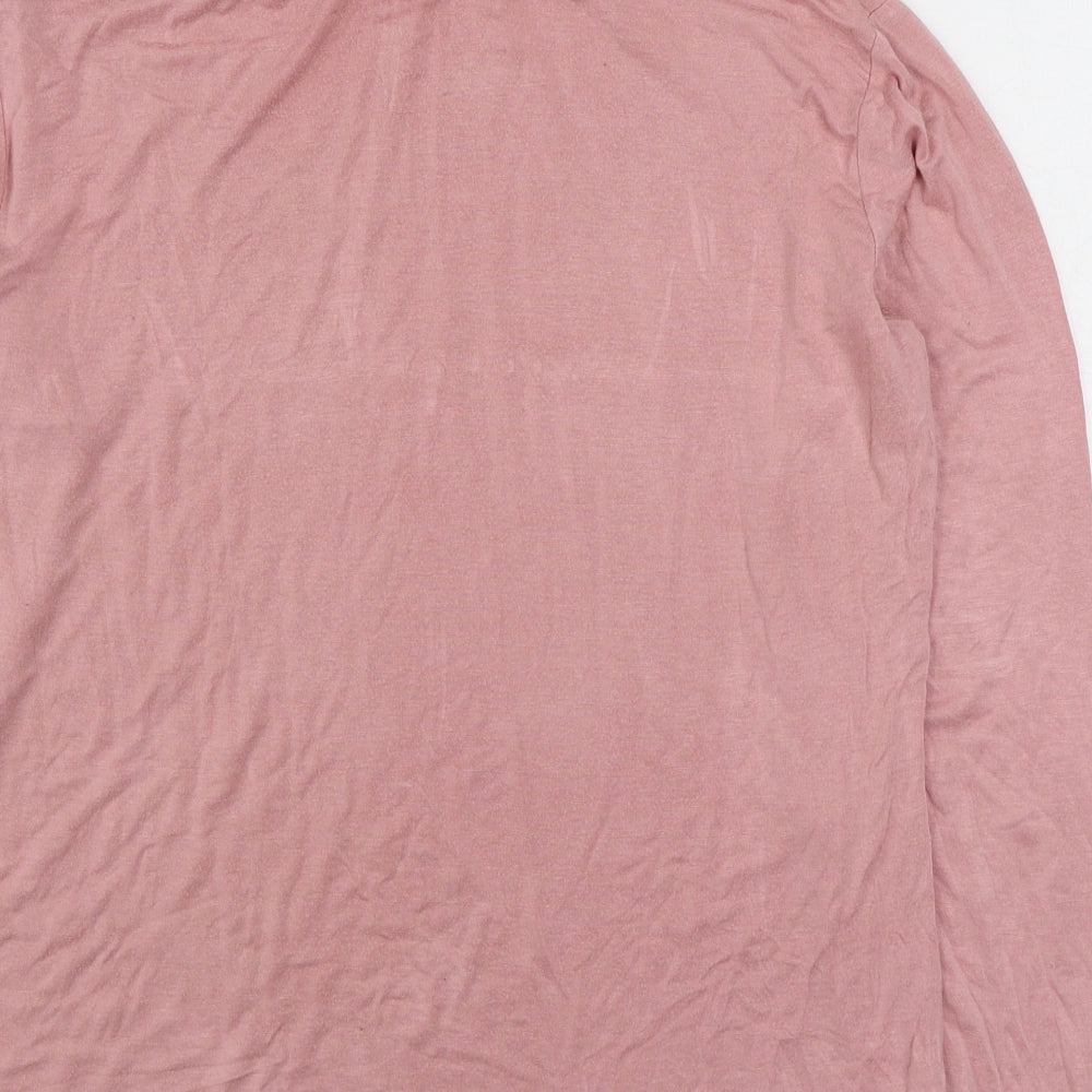 Preworn Womens Pink  Viscose Basic T-Shirt Size M High Neck