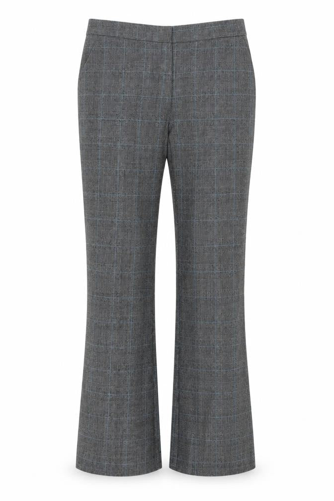 Preworn Womens Grey Plaid Polyester Dress Pants Trousers Size 10 L27 in Regular Zip