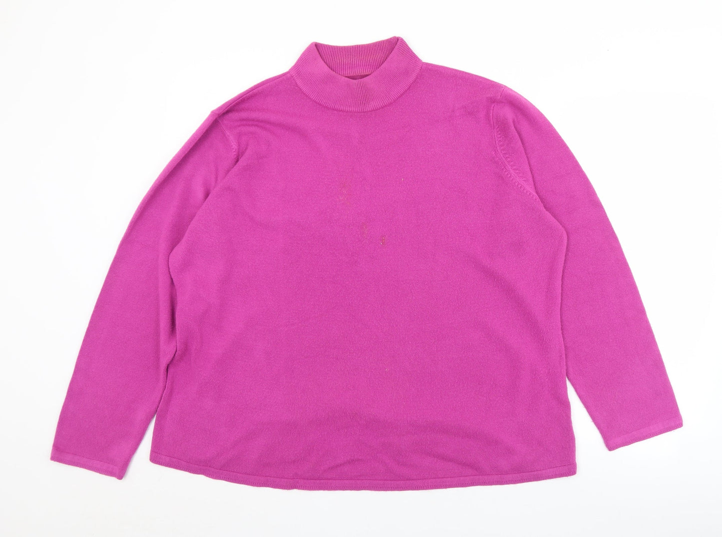 Preworn Womens Purple Mock Neck  Acrylic Pullover Jumper Size XL