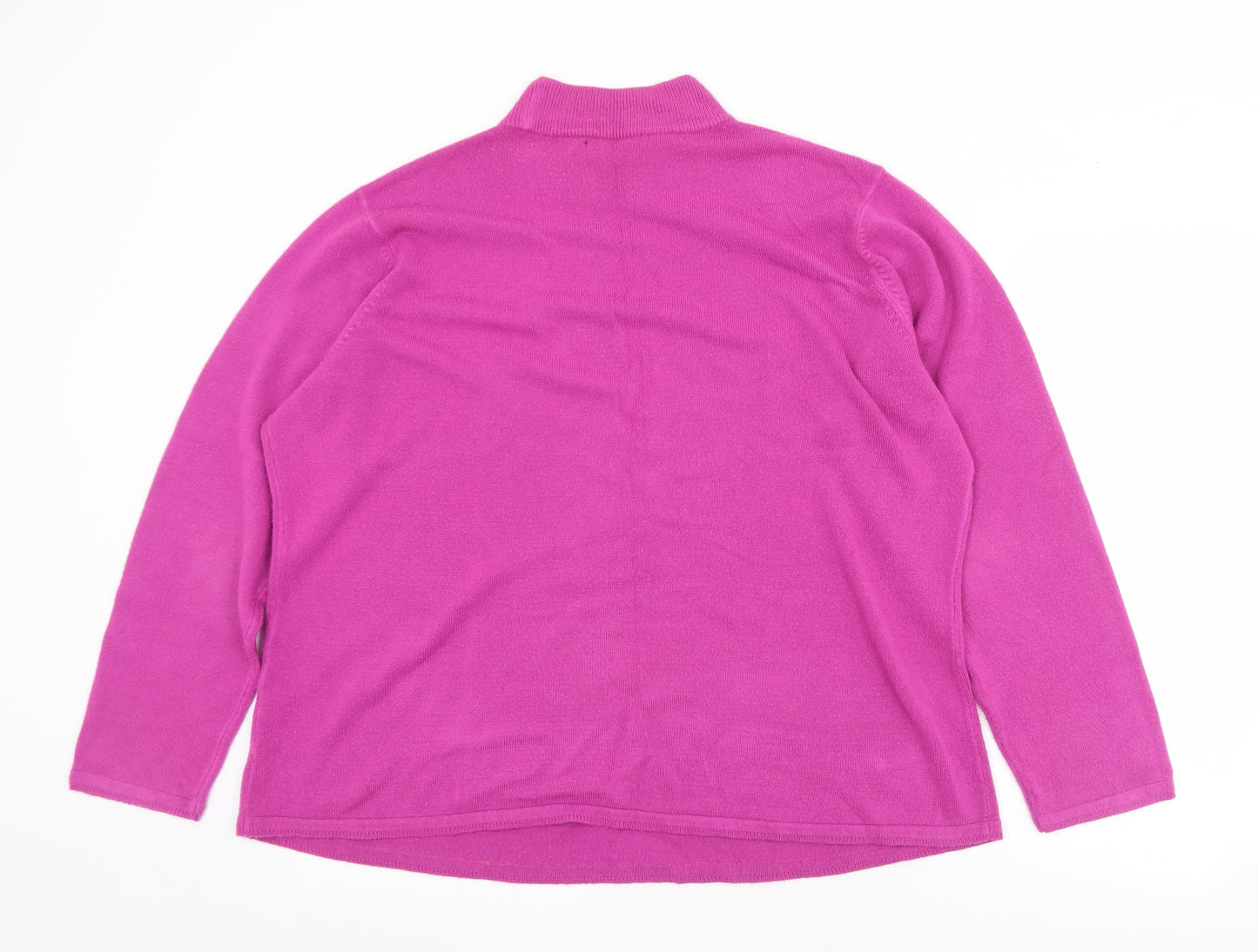 Preworn Womens Purple Mock Neck  Acrylic Pullover Jumper Size XL