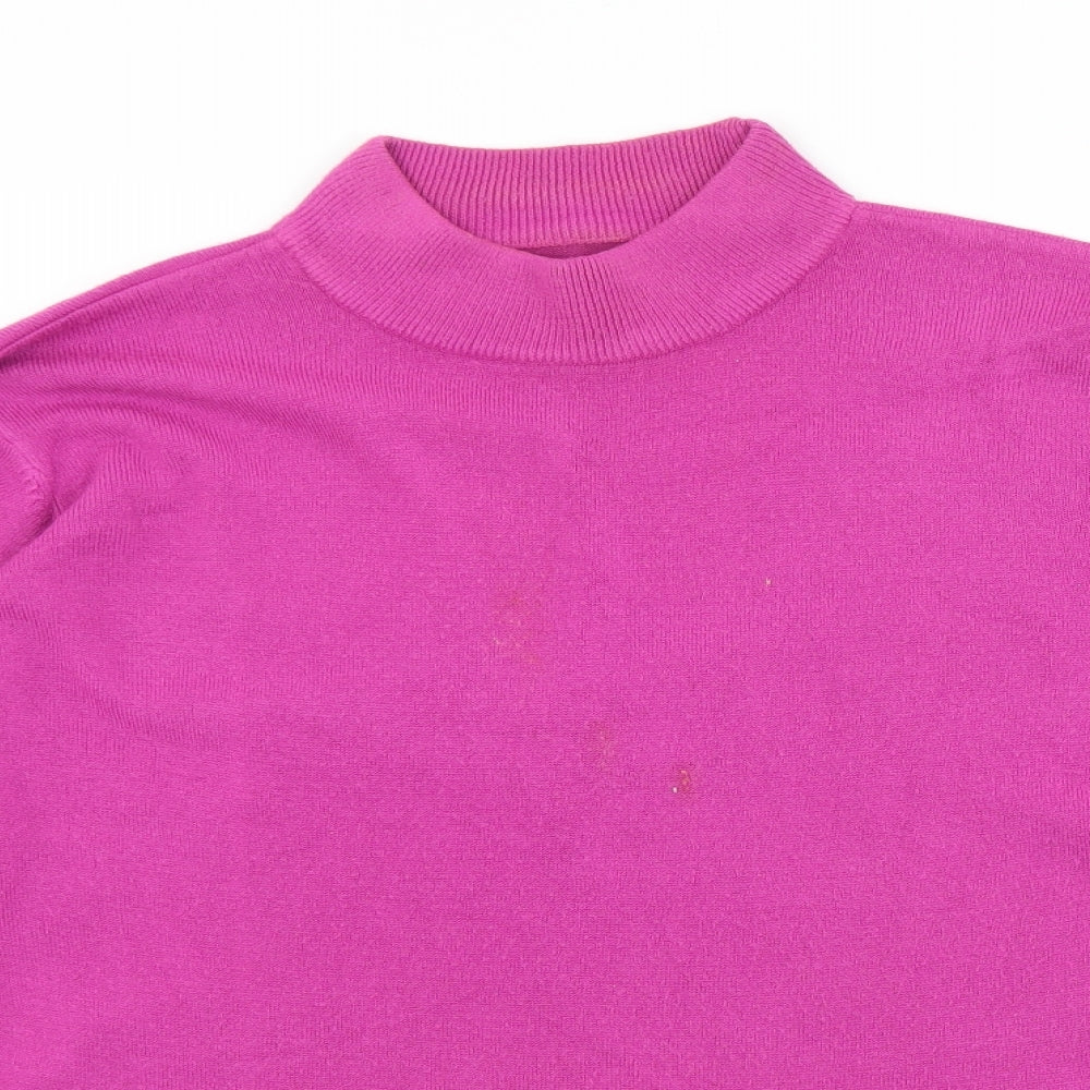 Preworn Womens Purple Mock Neck  Acrylic Pullover Jumper Size XL