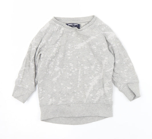 NEXT Boys Grey Geometric Cotton Pullover Jumper Size 12-18 Months   - Distressed effect