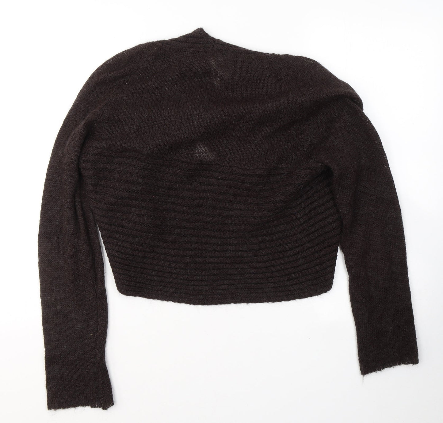 PLANET Womens Brown V-Neck  Polyamide Cardigan Jumper Size S