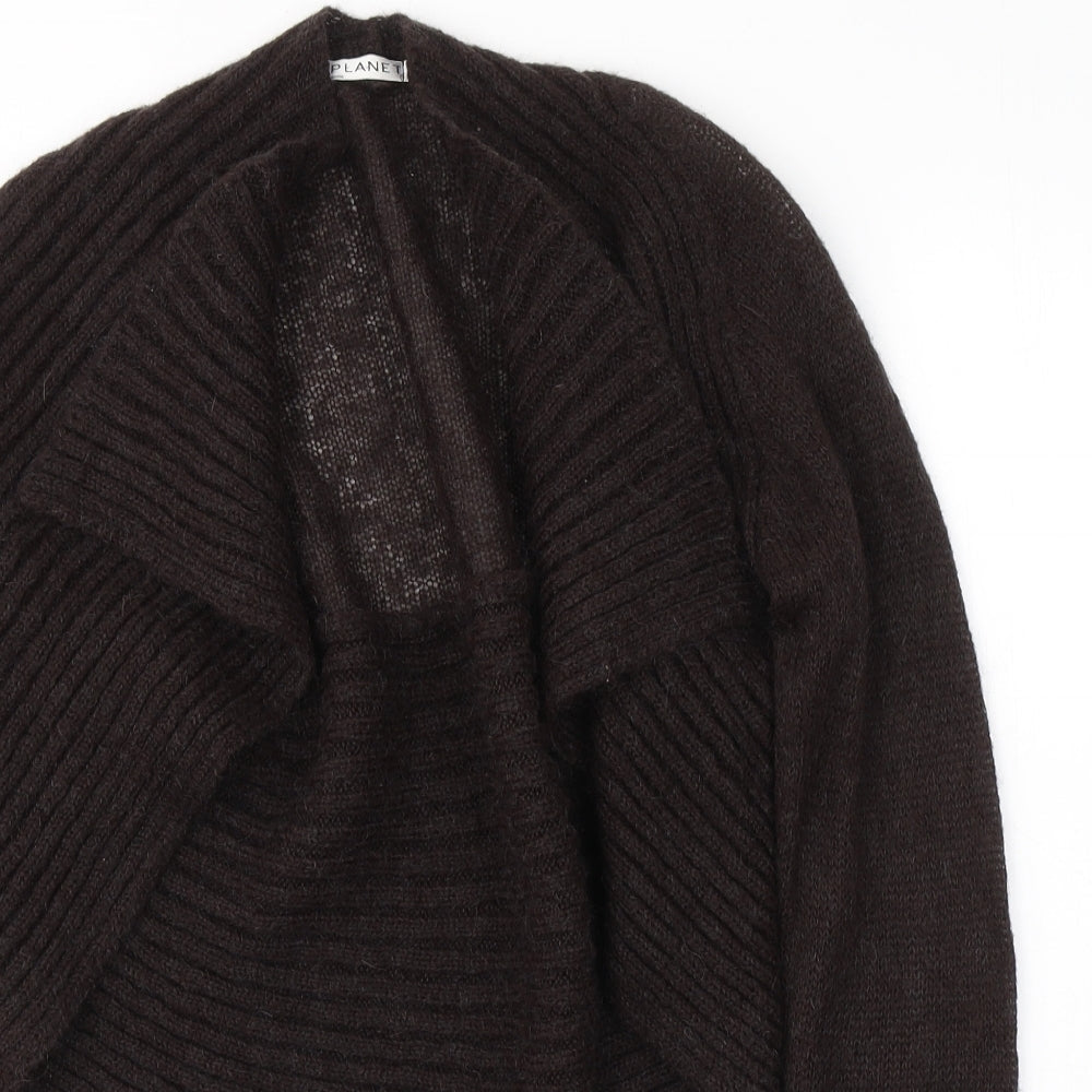 PLANET Womens Brown V-Neck  Polyamide Cardigan Jumper Size S