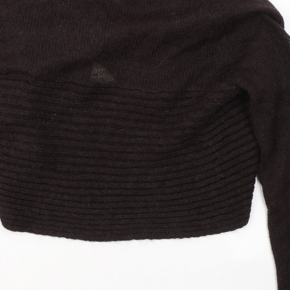 PLANET Womens Brown V-Neck  Polyamide Cardigan Jumper Size S