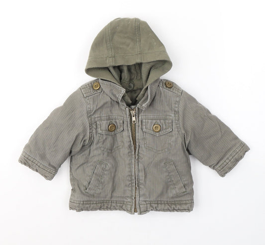 Mothercare Boys Green   Jacket Coat Size 3-6 Months   Zip