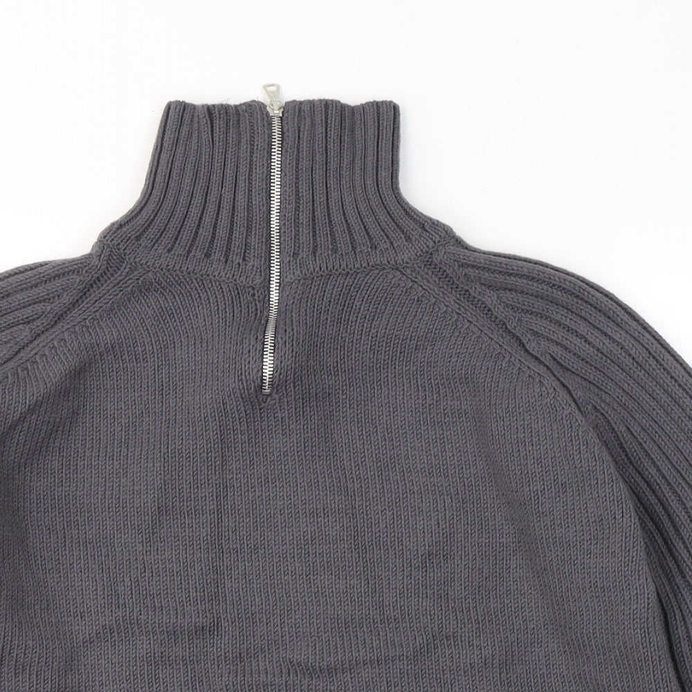 Marks and Spencer Womens Grey High Neck  Acrylic Pullover Jumper Size 14