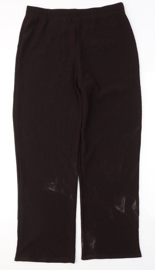 Preworn Womens Brown  Polyester Trousers  Size 3XL L27 in Regular