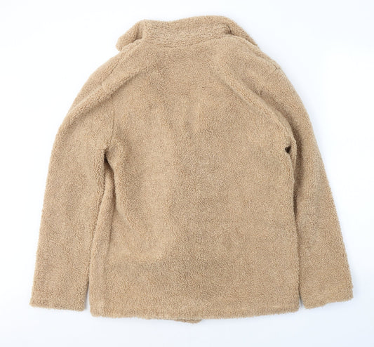 Selected Womens Beige   Pea Coat Coat Size 12  Button