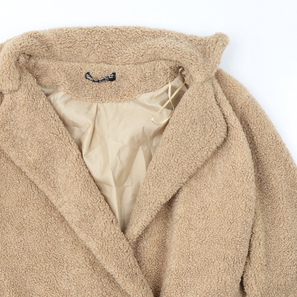 Selected Womens Beige   Pea Coat Coat Size 12  Button