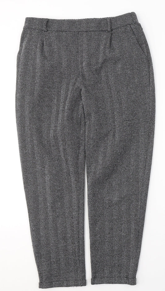 Preworn Womens Black Geometric Polyester Trousers  Size L L26 in Regular