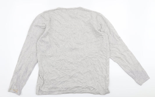 Jason Jones Mens Grey Round Neck  Cotton Pullover Jumper Size M