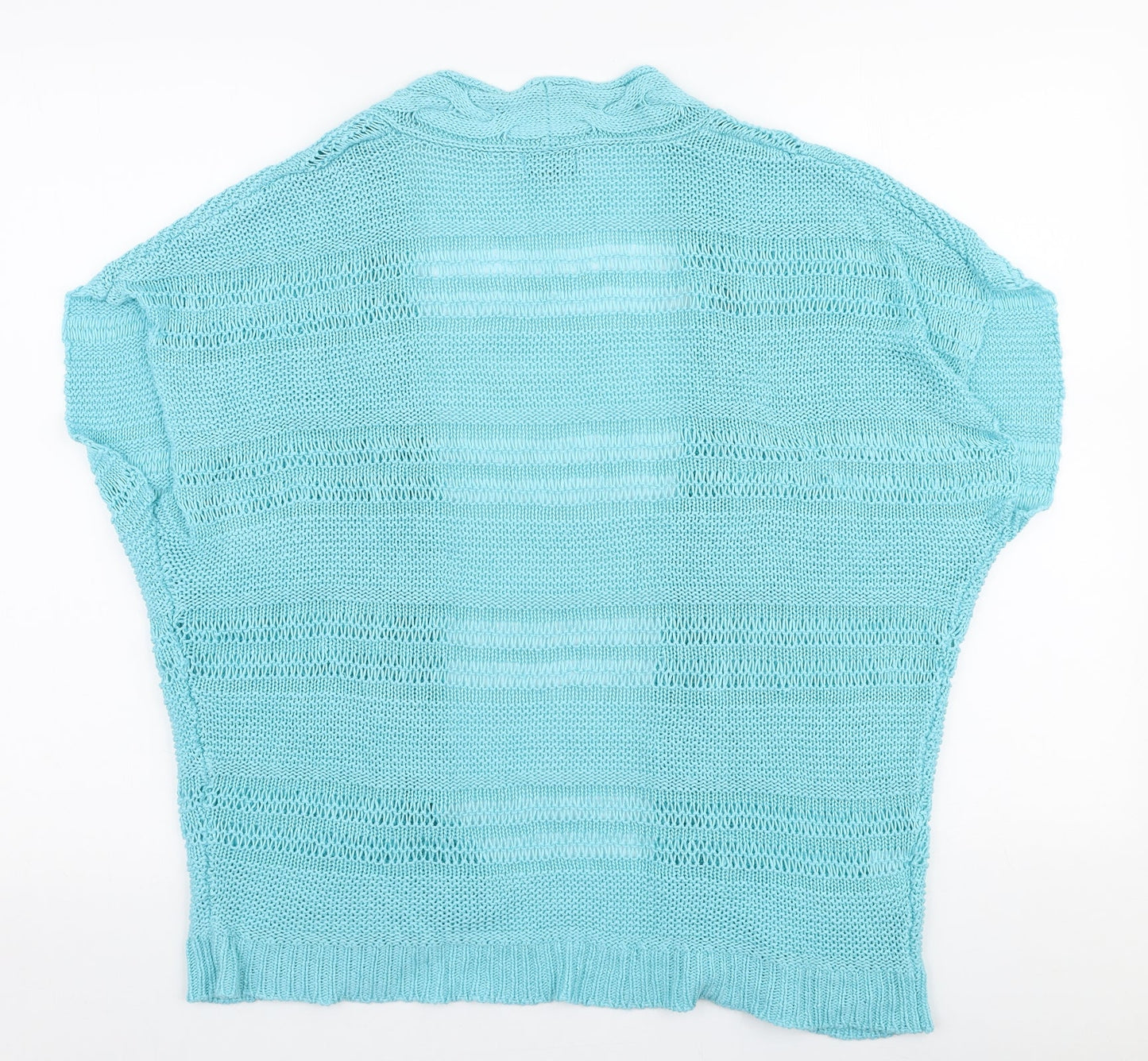 Soon Womens Blue V-Neck  Acrylic Cardigan Jumper Size 18